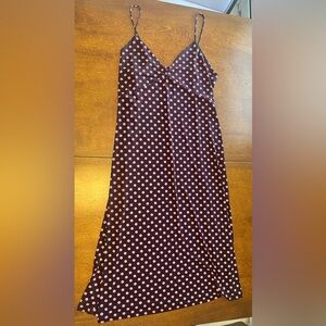 Elegant Pink Polka Dot Midi Dress